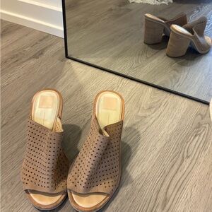Dolce Vita Tan Perforated Mules